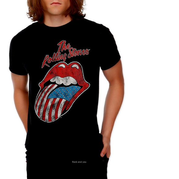 The Rolling Stones Other - Rolling Stones Tongue USA Flag T-Shirt M NWT